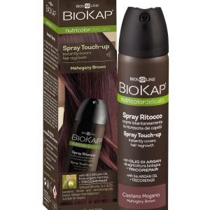 Biokap Nutricolor Delicato Spray Touch Up Mohogany Brown in a 75 ml bottle
