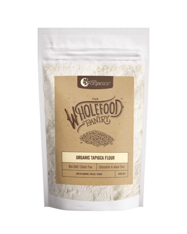 Nutra Organics - Organic Tapioca Flour in a 500 gram container