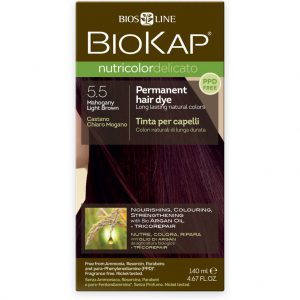 BioKap - Nutricolor Delicato Permanent Hair Dye 5.5 Mahogany Light Brown in a 140 ml Bottle