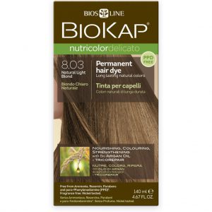 BioKap - Nutricolor Delicato Permanent Hair Dye 8.03 Natural Light Blond in a 140 ml Bottle
