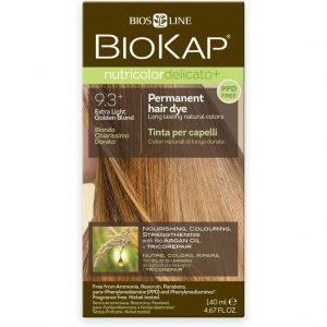 BioKap Nutricolor Delicato PLUS Permanent Hair Dye 9.3 Extra Light Golden Blond in a 140 ml Bottle