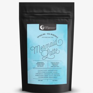 Nutra Organics Mermaid Latte in a 500 gram container