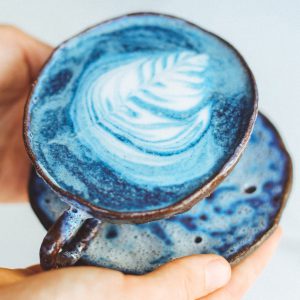Cup of blue Nutra Organics Mermaid Latte