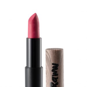 Raww - Coconut Kiss Lipstick in the shade of Berry Blaze displayed with cap off