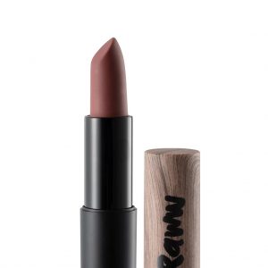 Raww - Coconut Kiss Lipstick in the shade of Chocolate Chunks displayed with cap off