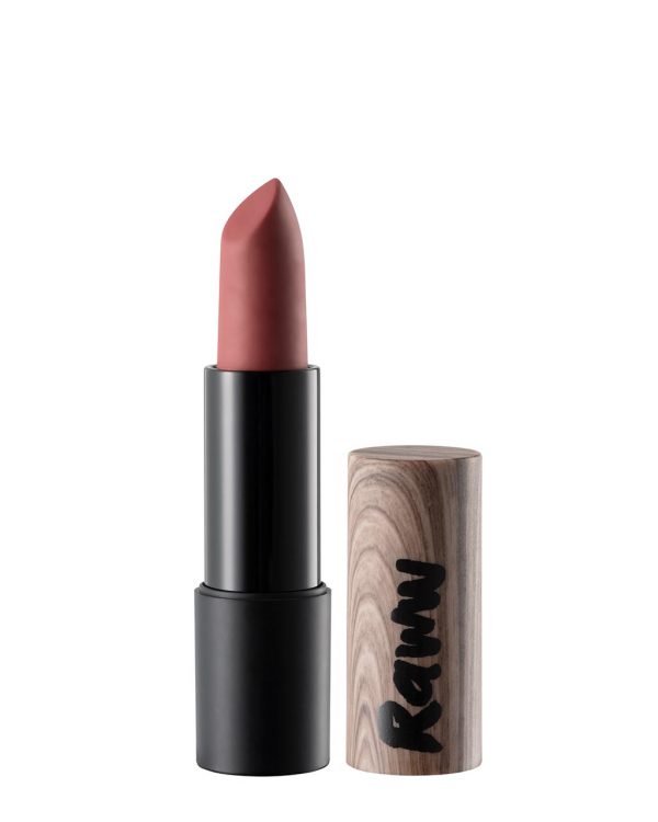 Raww - Coconut Kiss Lipstick in the shade of Playful Plum displayed with cap off