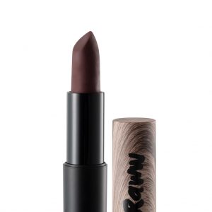 Raww - Coconut Kiss Lipstick in the shade of Rustic Rhubarb displayed with cap off