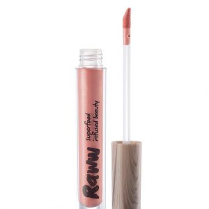Raww - Coconut Splash Lip Gloss opened container in the shade of Barefoot