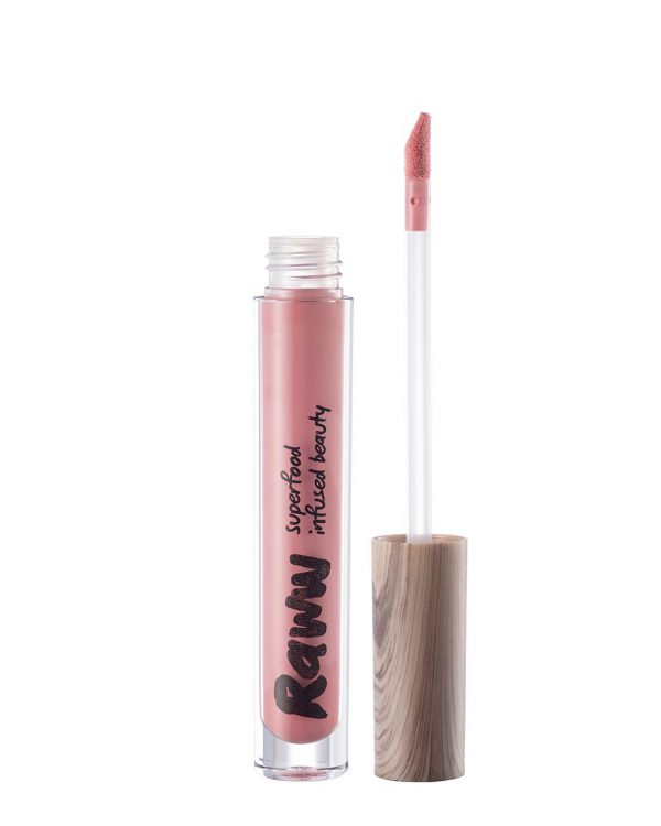 Raww - Coconut Splash Lip Gloss opened container in the shade of Sea Curls