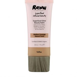 Raww Toffee Superfood Glow Beauty Balm in a 30 ml tube