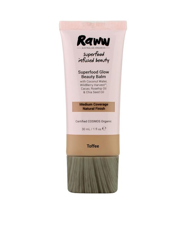 Raww Toffee Superfood Glow Beauty Balm in a 30 ml tube