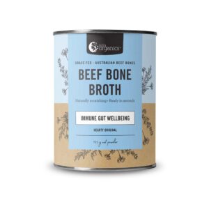 Nutra Organics Hearty Original Flavour Beef Bone Broth in a new 125 gram canister