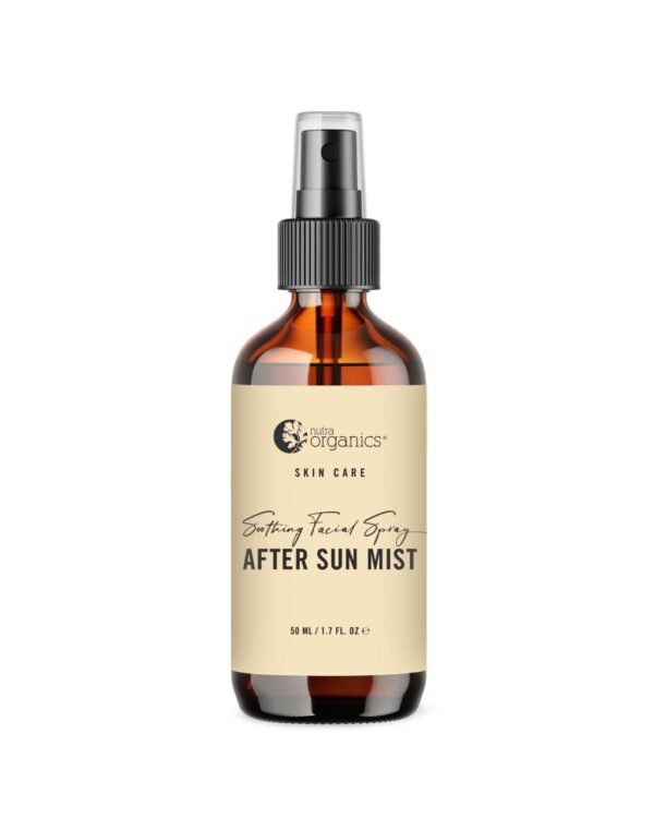 Nutra Organics After Sun Mist Skin Care in a 50 ml spray bottle