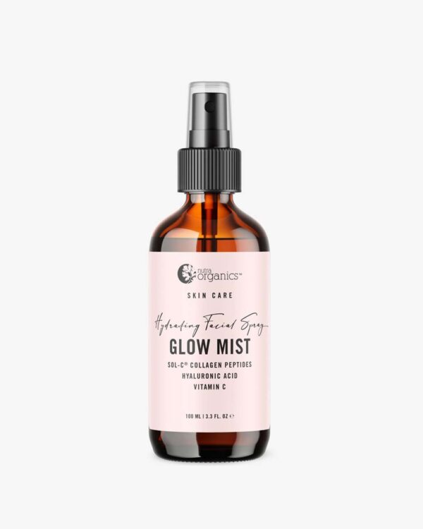 Nutra Organics Glow Mist Hydrating Facial Spray in a 100 ml spray bottle