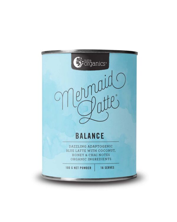 Nutra Organics Mermaid Latte in a 100 gram container