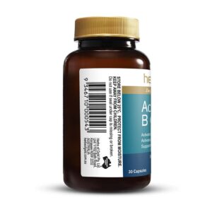 Activated B Complex 30 Capsules by Herbs of Gold with left view of bottle