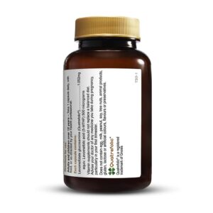 Activated Folate 500 by Herbs of Gold showing rear view of a 60 Capsule bottle