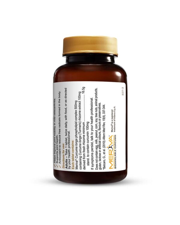 Herbs of Gold - Bio Curcumin 5400 rear view of a 30 Tablet Bottle