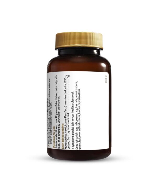 Herbs of Gold – Candida Relief rear view of a 60 tablet bottle