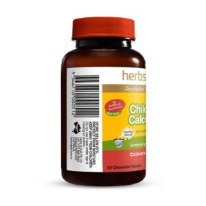 Herbs of Gold – Children's Calci Care left view of a 60 tablet bottle