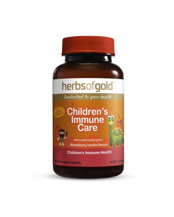 Herbs of Gold – Children's Immune Care front view of a 60 chewable tablet bottle
