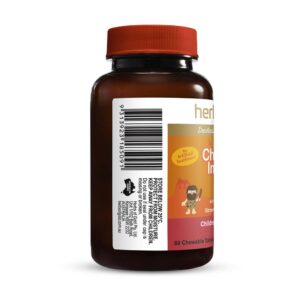 Herbs of Gold – Children's Immune Care left view of a 60 chewable tablet bottle