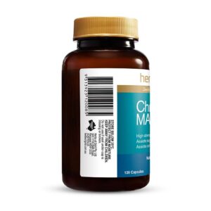 Herbs of Gold – Chromium MAX left view of a 120 capsule bottle