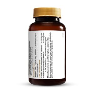 Herbs of Gold – Chromium MAX rear view of a 60 capsule bottle