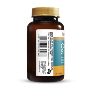 Herbs of Gold – Cold & Flu Strike left view of a 30 tablet bottle