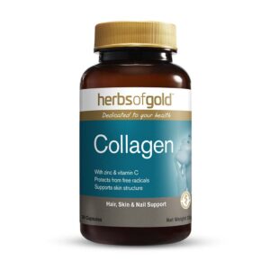 Herbs of Gold – Collagen front view of a 30 capsule bottle