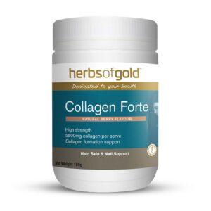 Herbs of Gold – Collagen Forte front view of a 180 gram bottle