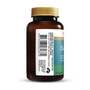 Herbs of Gold – Digest-Zymes left view of a 60 capsule bottle