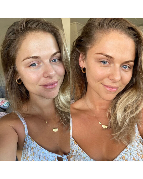 Eco Tan Face Tan Water before and after photos of young woman after using the product